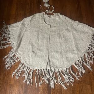 Fringed Knit Poncho
